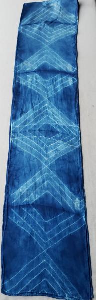 Shibori Machine Stitch Resist Silk Scarf #021 picture