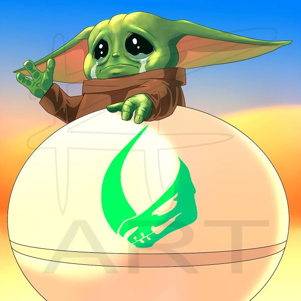 CRYING BABY YODA picture