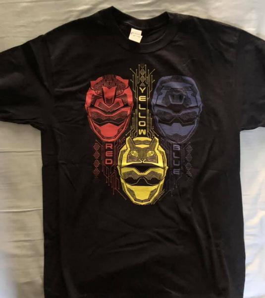 POWER RANGERS RED, YELLOW, BLUE T-SHIRT (L) picture