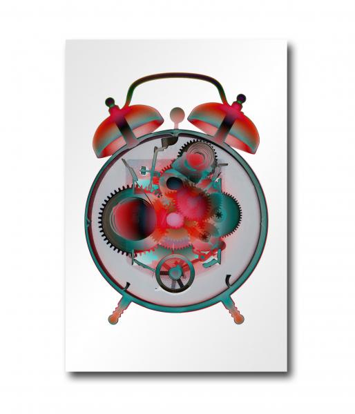 Alarm Clock X-ray art - Aluminum Print picture