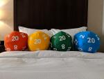 Custom Orange Canvas D20 Pillow