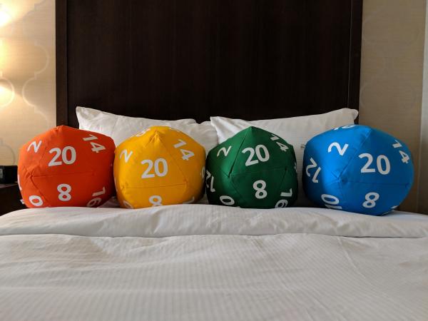 Custom Red Canvas D20 Pillow
