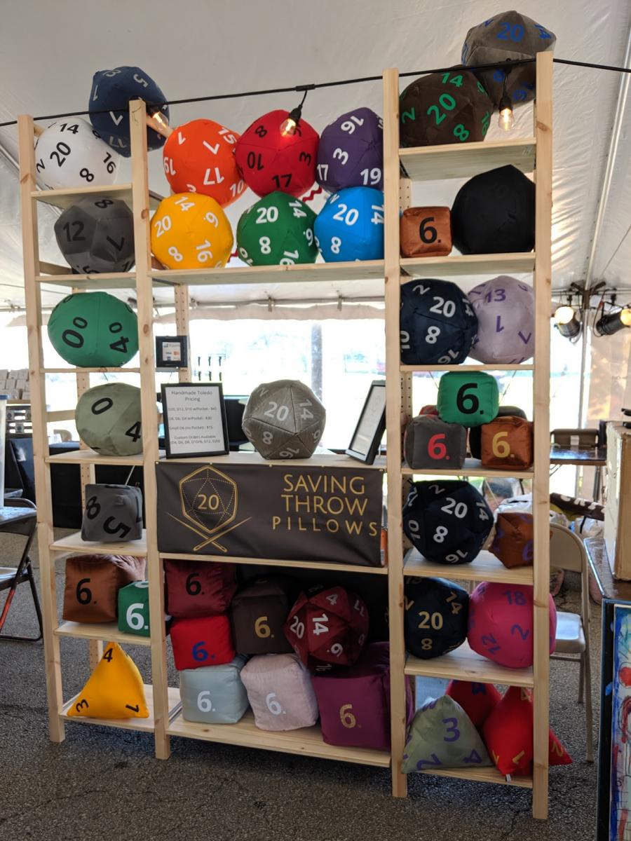 Custom Black Canvas D20 Pillow picture