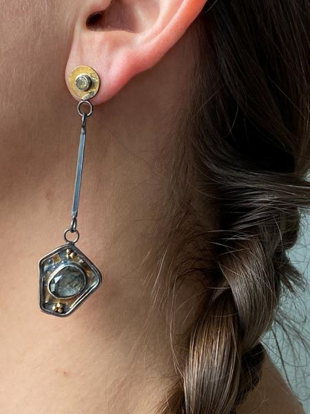 Moonshot black rutilated quartz earrings picture