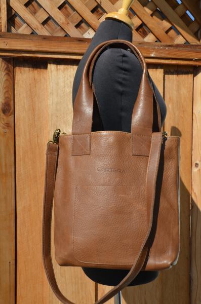 Shoulder bag AND a crossbody, Brown leather picture