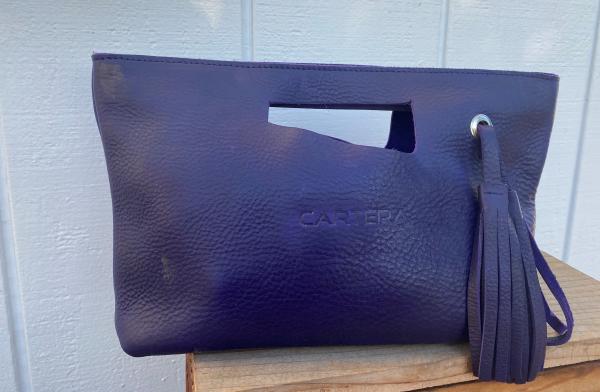 Clutch, Purple (soft leather, zipper) picture