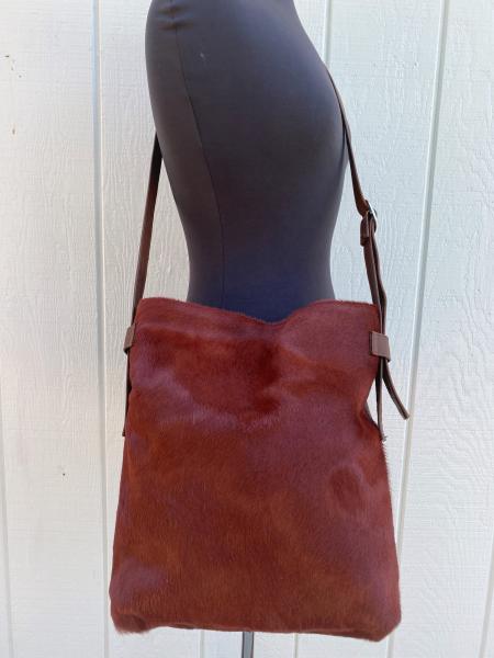 Crossbody, Brown leather with Cognac Hair on Hide picture