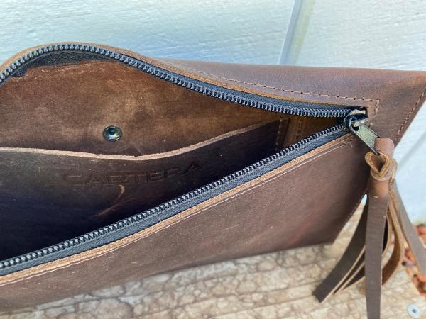 Clutch, Brown buffalo leather picture