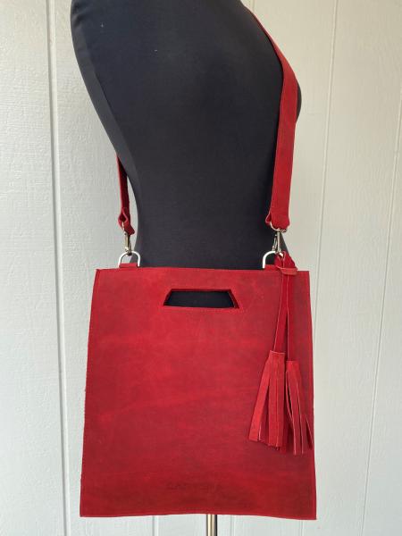 Clutch / Crossbody, Red (distressed leather) picture