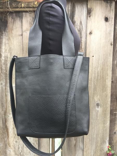 Shoulder bag AND a crossbody, Black leather picture