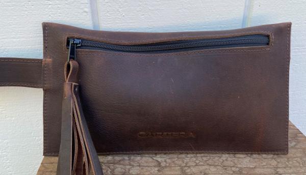 Clutch, Brown buffalo leather