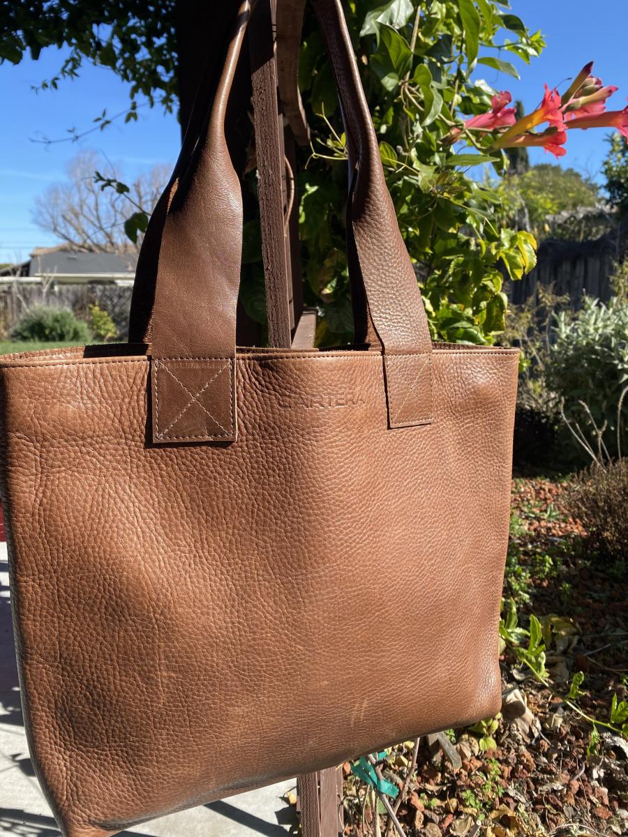 Large Shoulder bag, Brown leather (zipper) picture