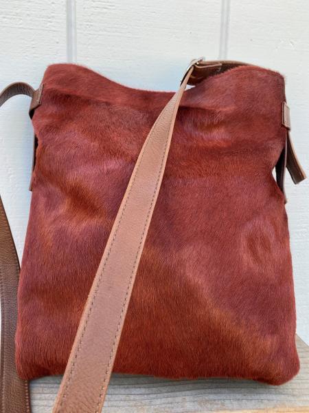 Crossbody, Brown leather with Cognac Hair on Hide picture