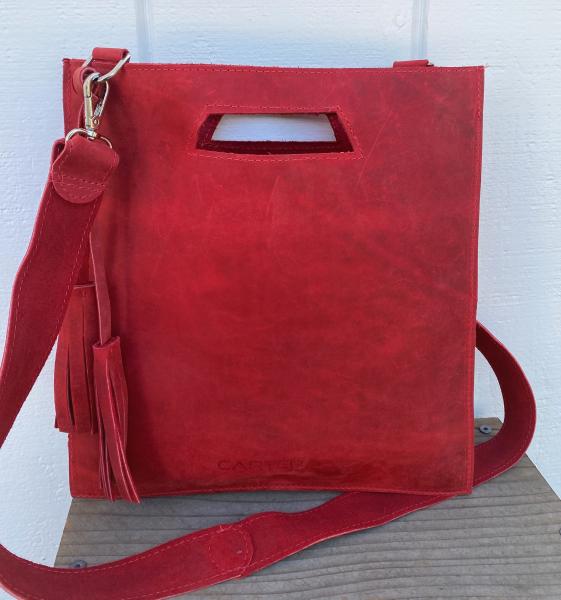 Clutch / Crossbody, Red (distressed leather) picture