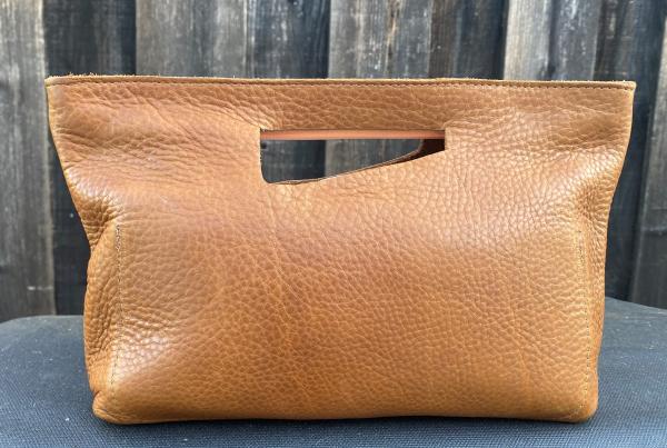 Clutch, Tan (soft leather, zipper) picture
