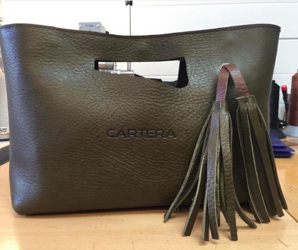 Clutch, Olive green (soft leather)