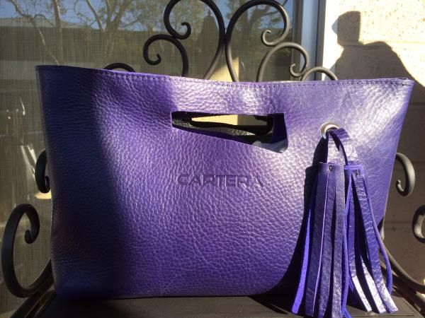 Clutch, Purple (soft leather, zipper)