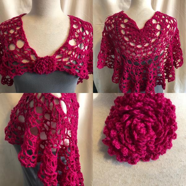 Shawl: Chantilly Lace & Matching Floral Pin picture