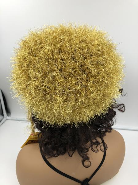 Hat: Gold Sparkle Faux Fur Beret picture