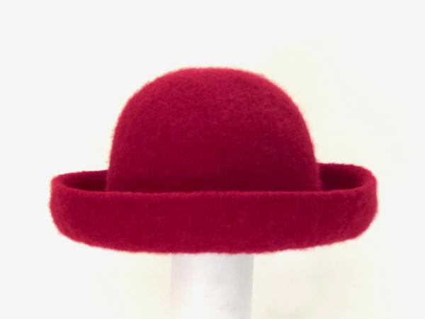 Brimmed Hat with Optional Flower Pin, Red picture