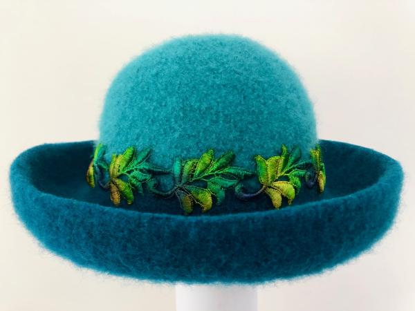 Lace Brimmed Hat, Teal/jade