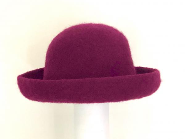 Brimmed Hat with Optional Flower Pin, Plum picture