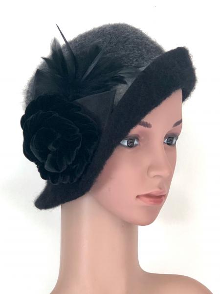 Cloche with Flower Pin, Black/grey picture