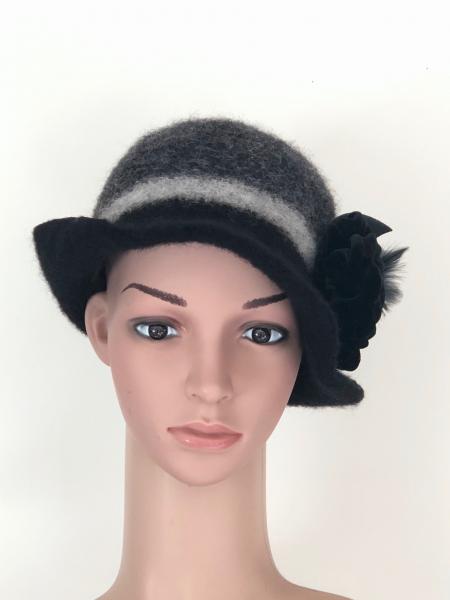 Cloche with Flower Pin, Black/grey picture