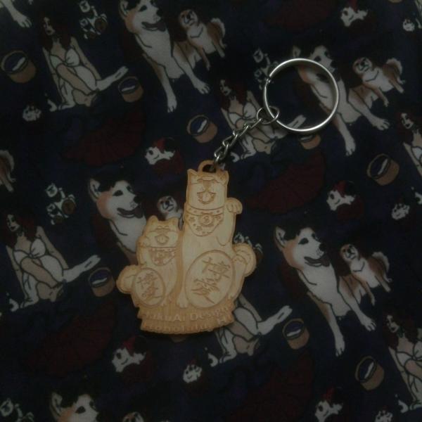 Mini maneki-inu keychain