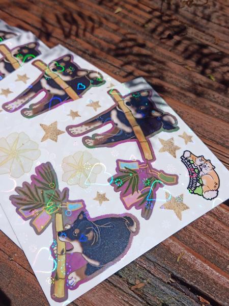 Tanabata-cup sparkly sticker sheet