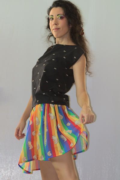 Drawstring skirt (knee length)