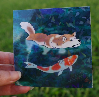 Blosswimming sparkly sticker