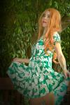V-neck pleated gabber gown (knee length)
