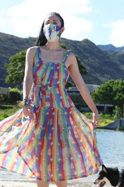 Rainbow Gabber Stripes gown