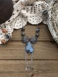 Snowflake Victorian Button Necklace with Labradorite