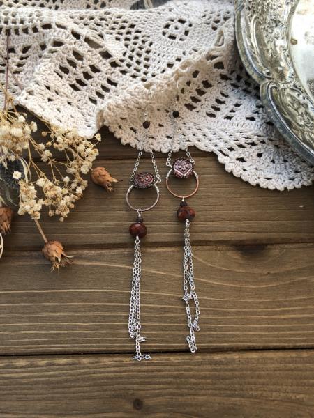 Victorian Button Tassel Earrings picture