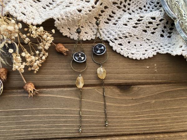 Victorian Button Earrings with Citrine picture