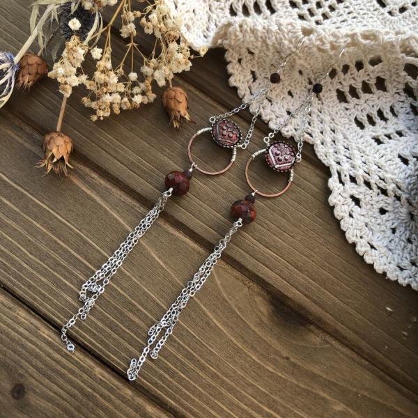 Victorian Button Tassel Earrings picture