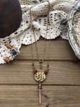 Multi strand Victorian Button Y necklace