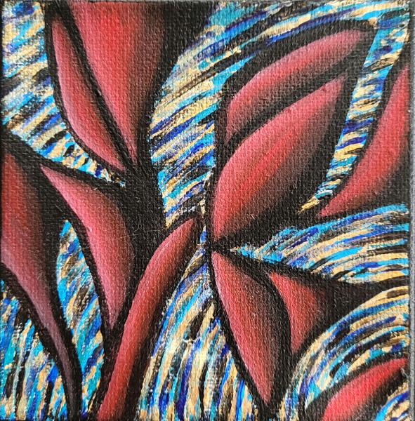 Red Sinewy on Blue Vortex 4x4 Mini picture