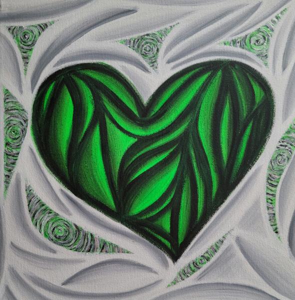 Neon Green Pop Art Heart