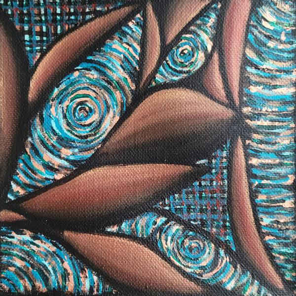 Bronze Sinewy on Turquoise Vortex 6x6 Mini picture