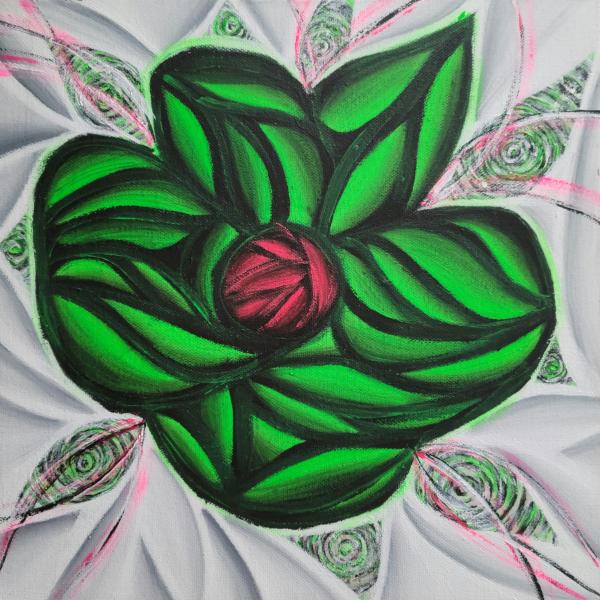 Green Pop Art Flower