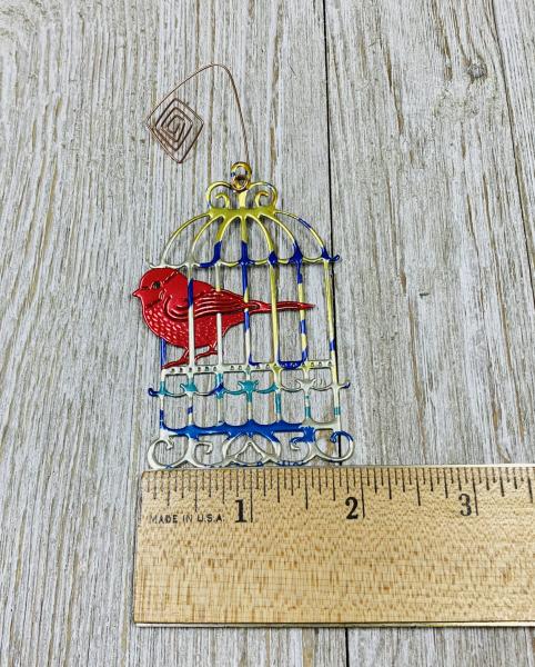 Birdcage ornament made from recycled Aluminum Cans picture