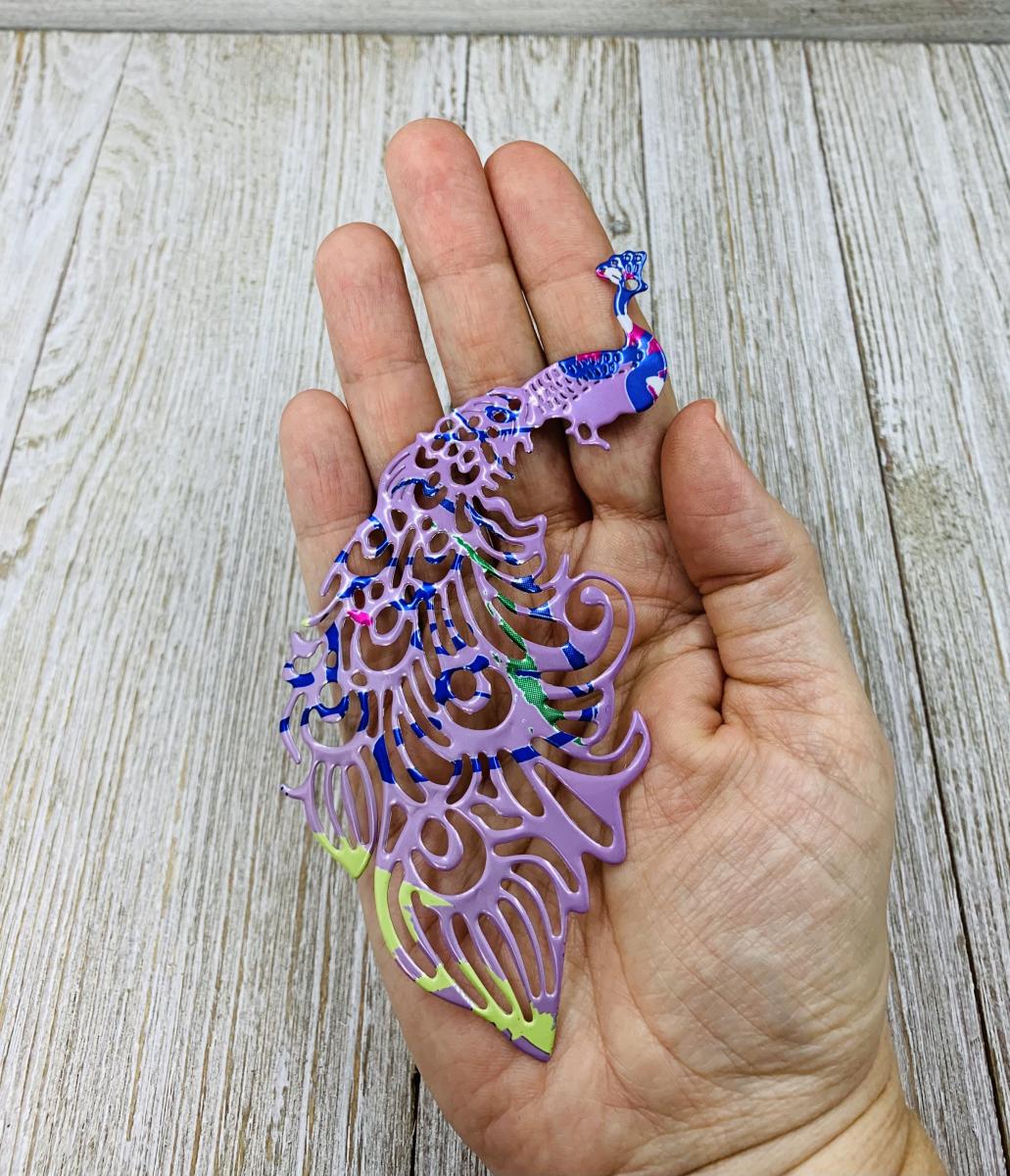 Peahen, Peacock Magnet Made From Recycled, Repurposed, Upcycle Aluminum Can picture