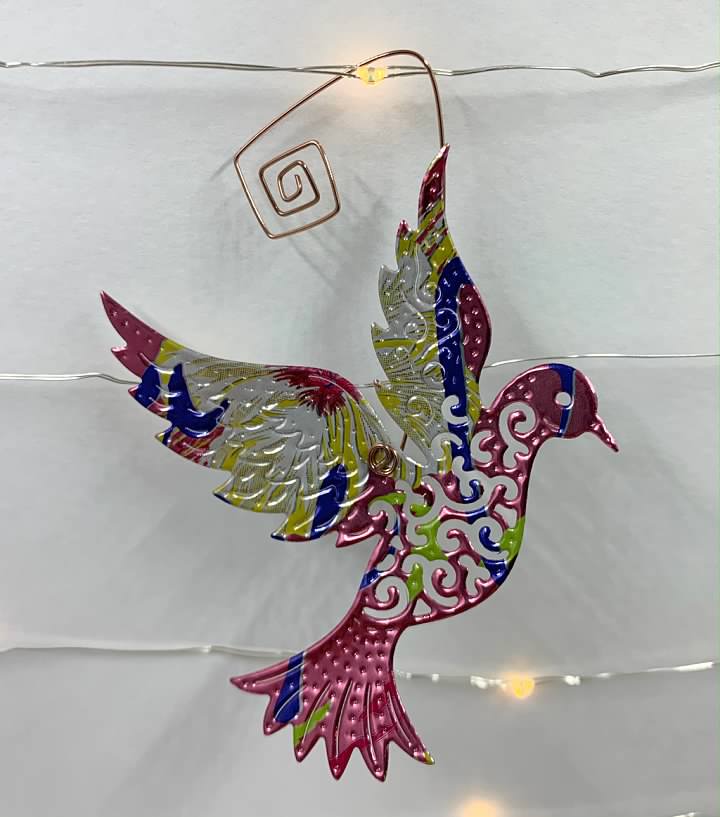 Dove Ornament from Recycled Can picture