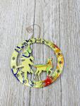 Deer - Doe and Tree Ornament made from Recycled Aluminum Can, Christmas Decoration