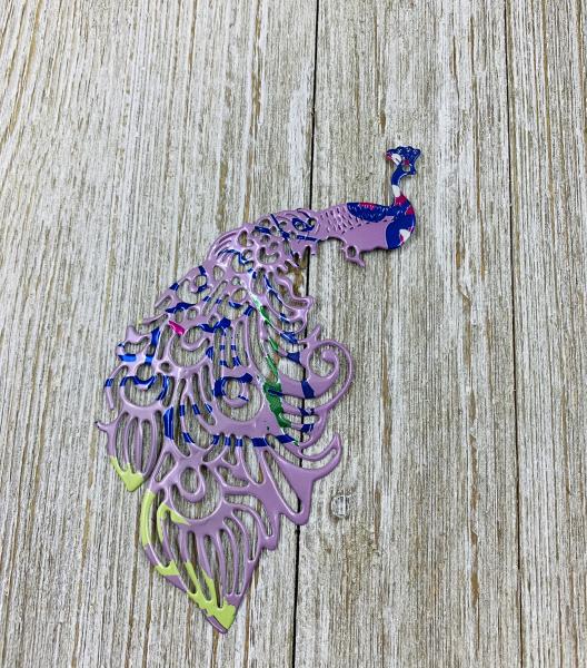 Peahen, Peacock Magnet Made From Recycled, Repurposed, Upcycle Aluminum Can picture