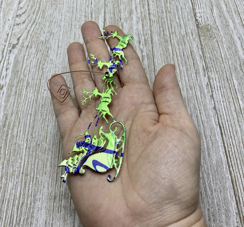 Here Comes Santa Claus!  Unique Ornament made from recycled La Croix can picture