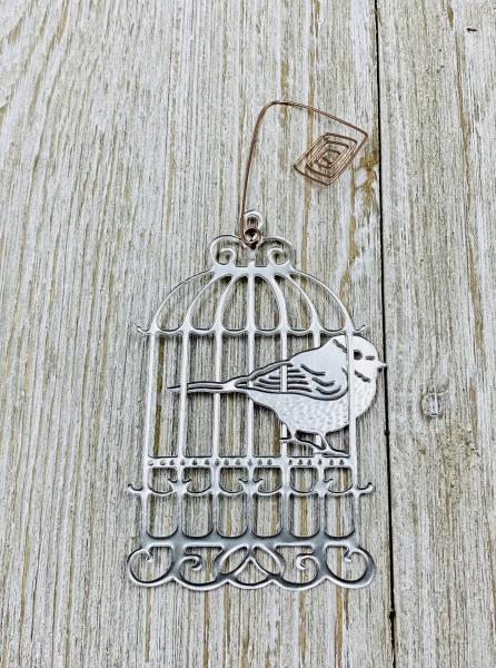 Birdcage ornament made from recycled Aluminum Cans picture